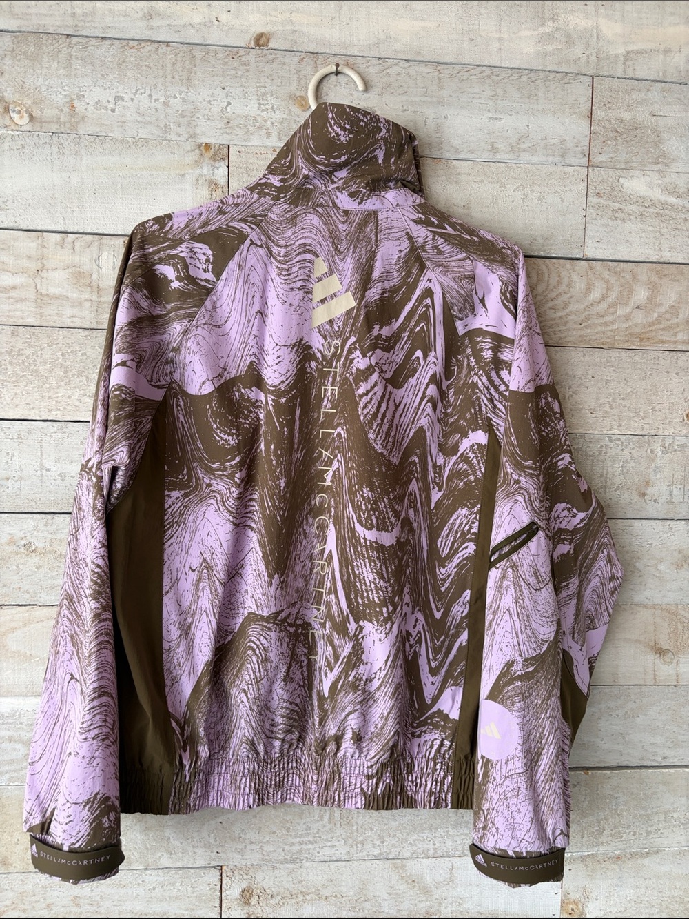 adidas by Stella McCartney TrueCasuals Moiré Wood Print Woven Track Jacket - Picture 4 of 9